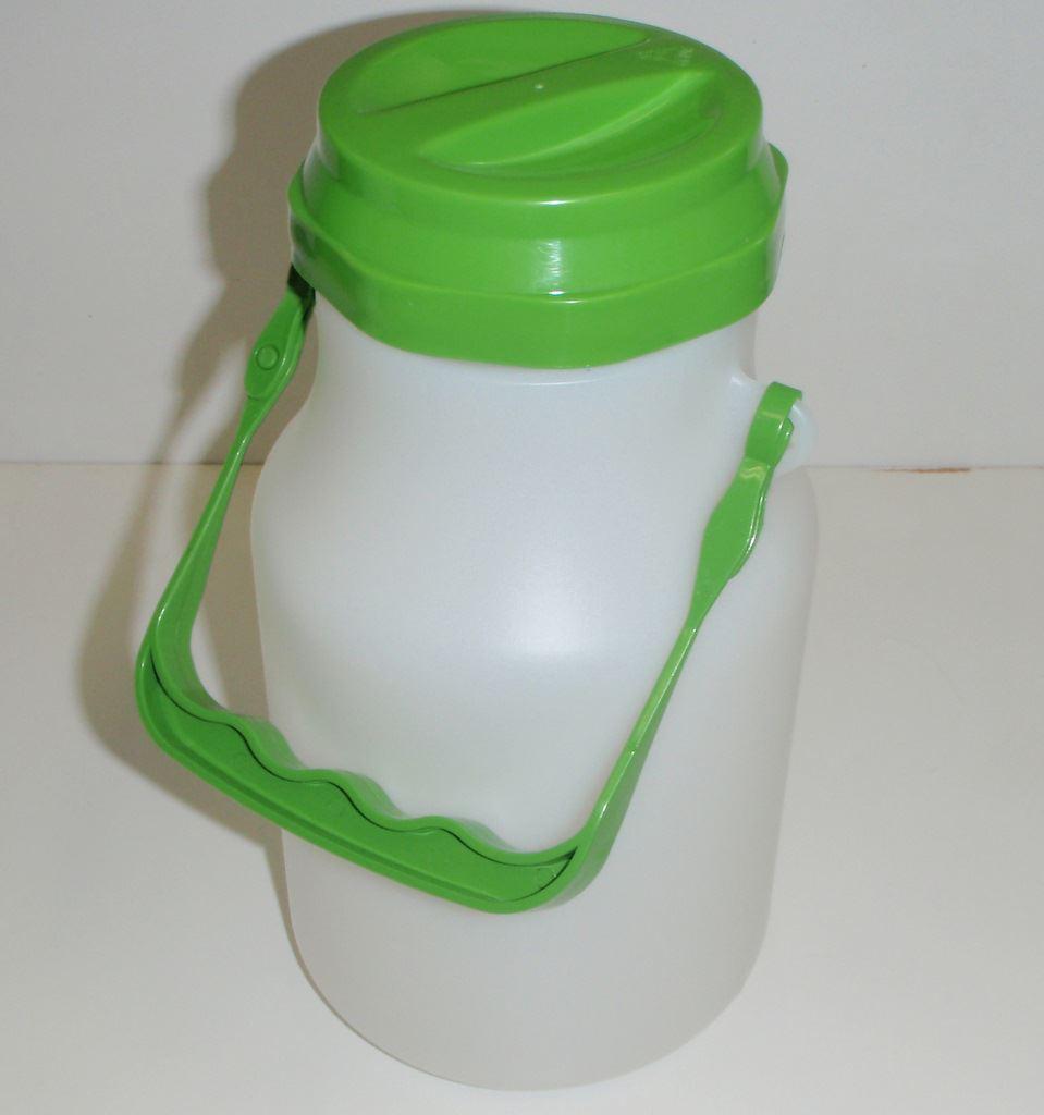 2 Liter Kunststoff Milchkanne, rund, mit Schraubverschluß, auslaufgeschützt